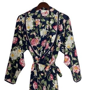 Miss Dior 1970’s Vintage Rose Robe Navy Blue